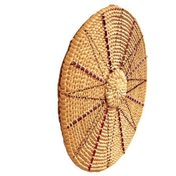 BOHO Bohemian Beach Coastal Nautical Starburst Seashell Woven Wall Decor 15.5 in - Picture 2 of 11